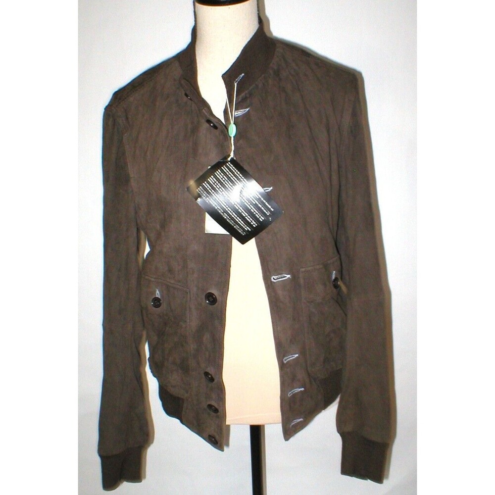 New NWT $1900 Mens M L US 40 Designer 50 Italy Gimo's Suede Leather Jacket Brown